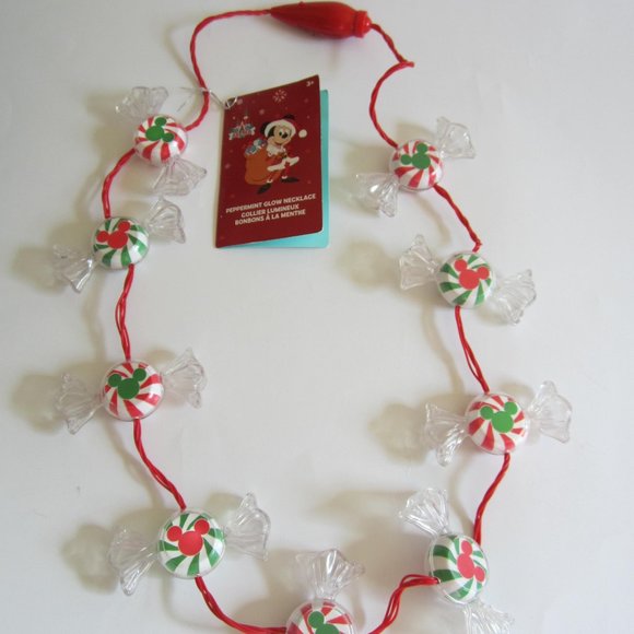 Disney Mickey Peppermint Glow Necklace Candy Sweet